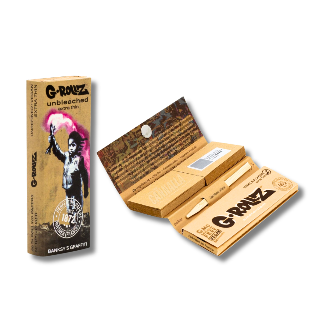 G·ROLLZ PAPEL 1¼ + TIPS + POKER "BANKSY'S GRAFFITI"