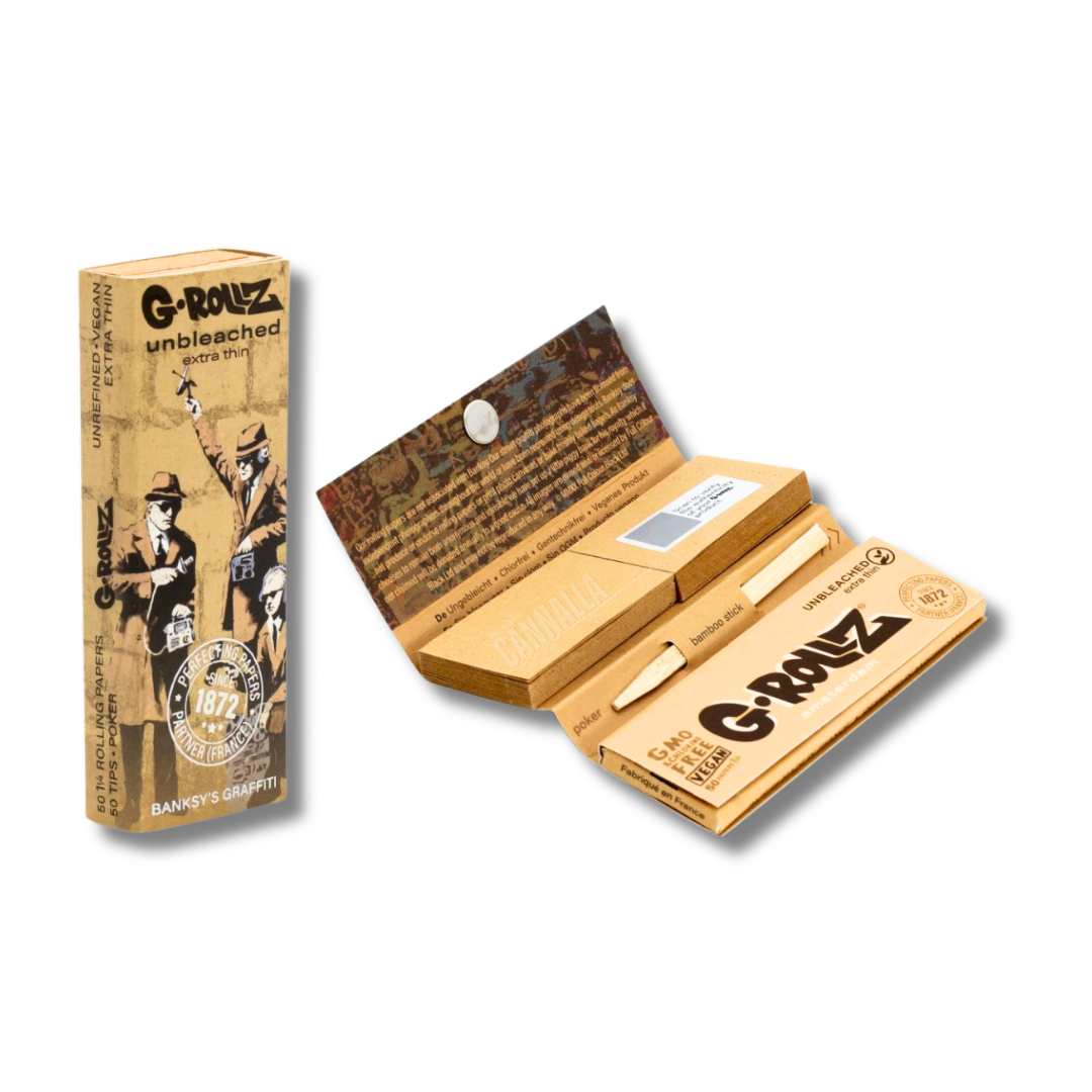 G·ROLLZ PAPEL 1¼ + TIPS + POKER "BANKSY'S GRAFFITI"