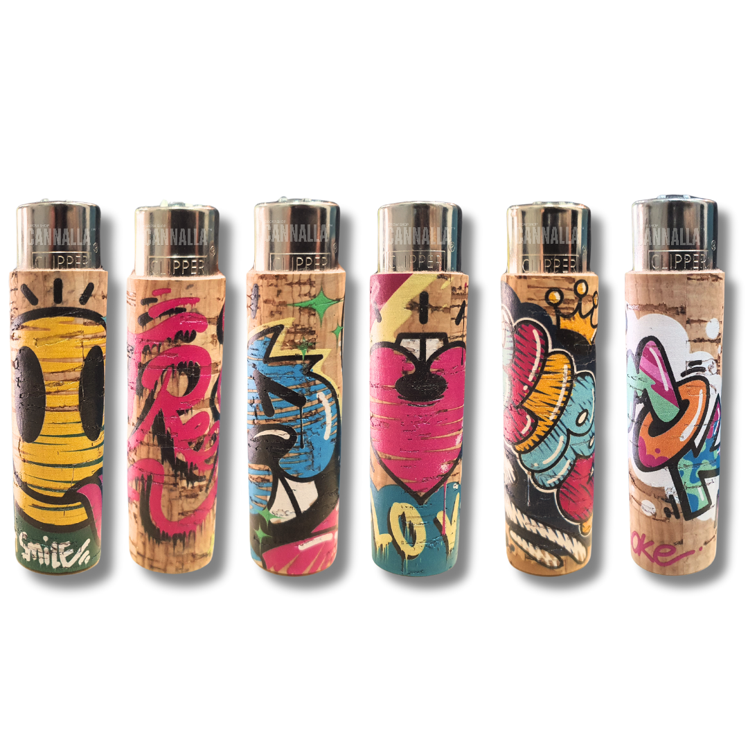 CLIPPER MECHERO FUNDA CORCHO "STREET ART"