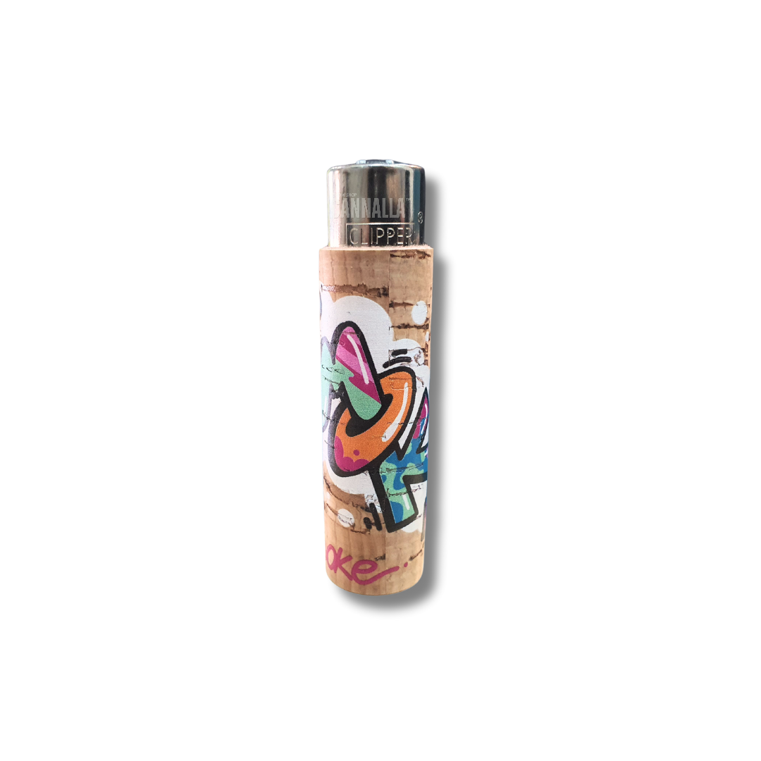 CLIPPER MECHERO FUNDA CORCHO "STREET ART"