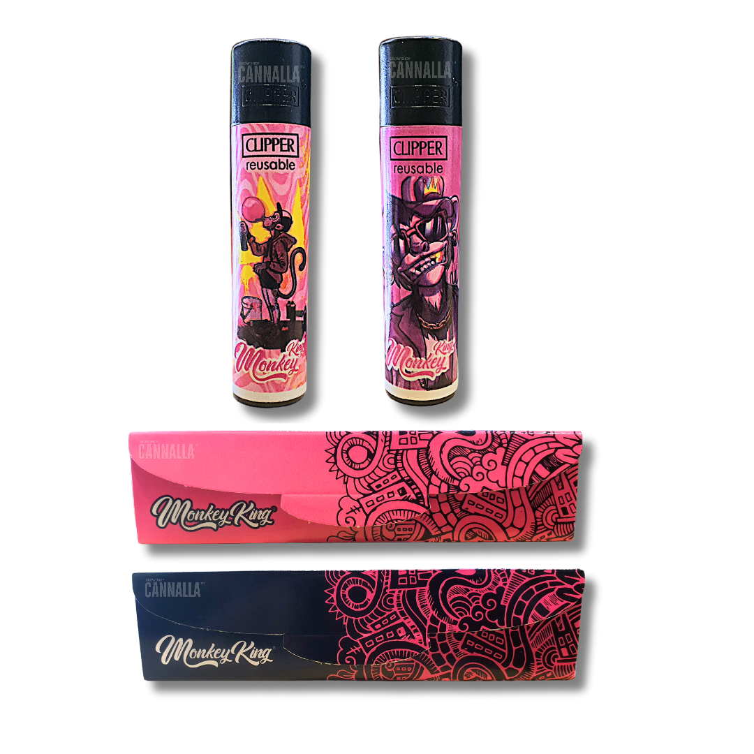 MONKEY KING PACK STREET ANIMALS ROSA PAPEL + MECHERO
