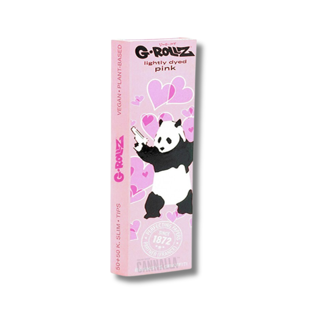 G·ROLLZ PAPEL 1¼ + TIPS + POKER BANKSY'S GRAFFITI "PANDA GUNNIN"