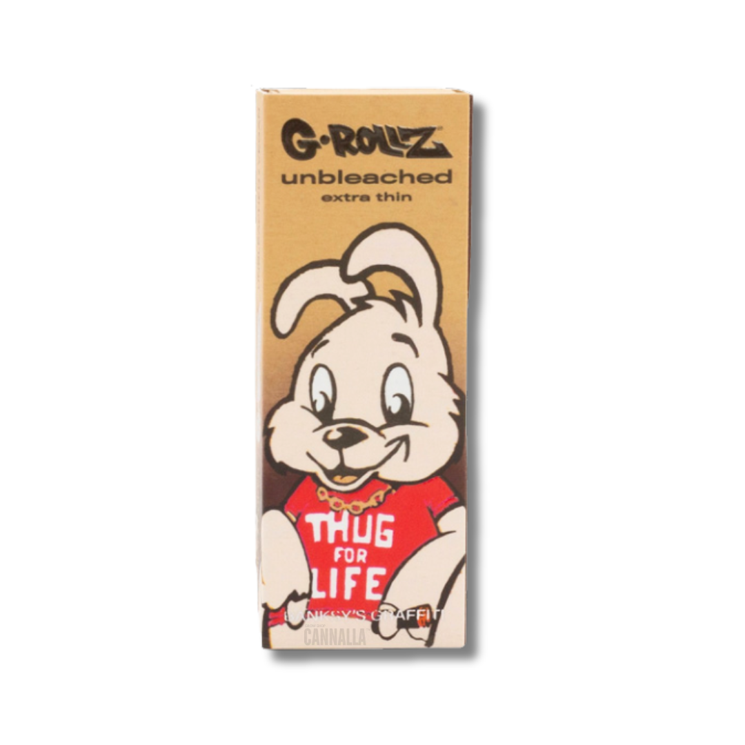 G·ROLLZ PAPEL 1¼ + TIPS + POKER BANKSY'S GRAFFITI "THUG FOR LIFE"